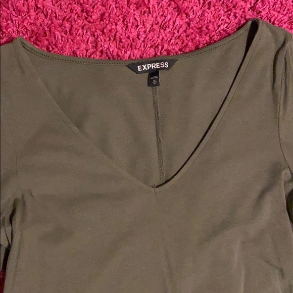 Express v-neck long sleeved cotton dress - Picture 2 of 2